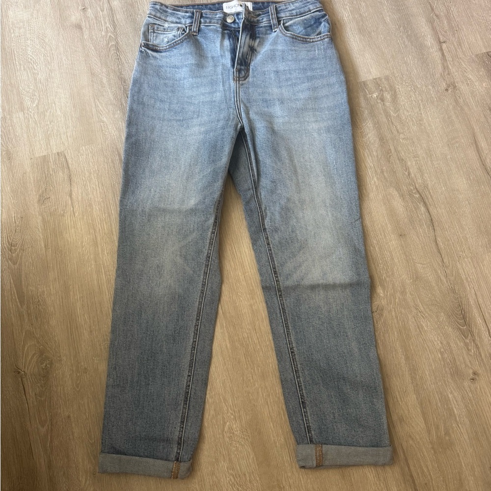 Fashion Nova Blue Straight Leg Jeans